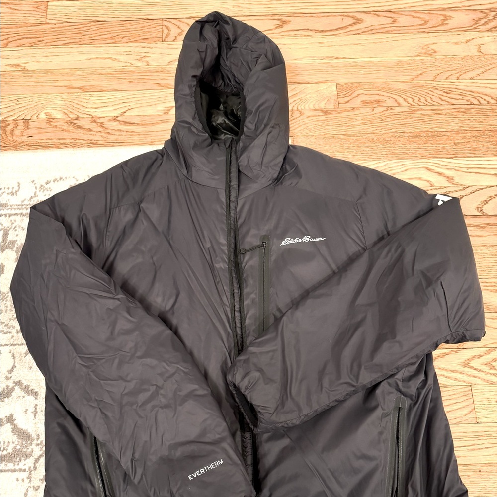 Eddie Bauer Men’s Evertherm Jacket Black Large Thindown